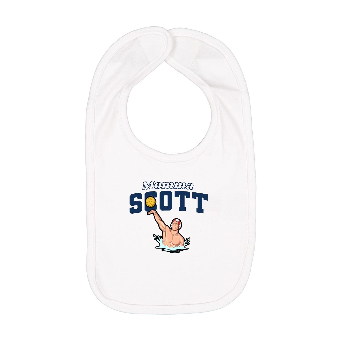 Infant Bib — Mothers Day Block in White