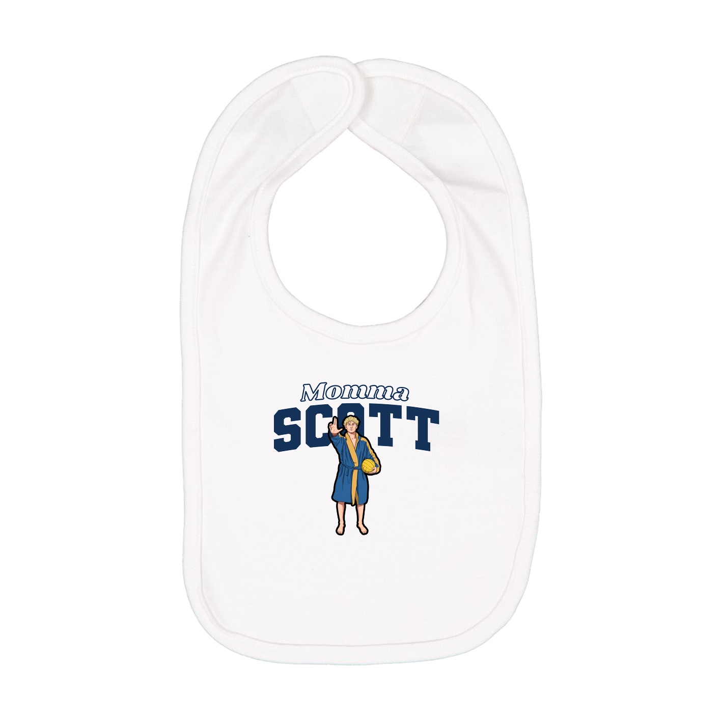 Infant Bib — Mothers Day Block in White