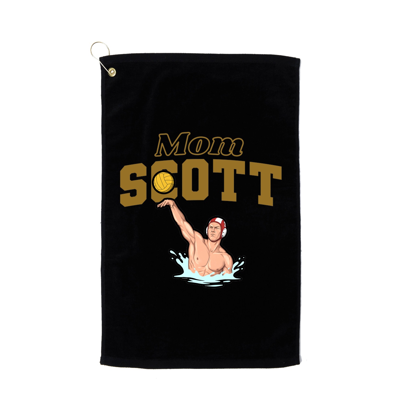 Golf Towel — Mothers Day Block in Black