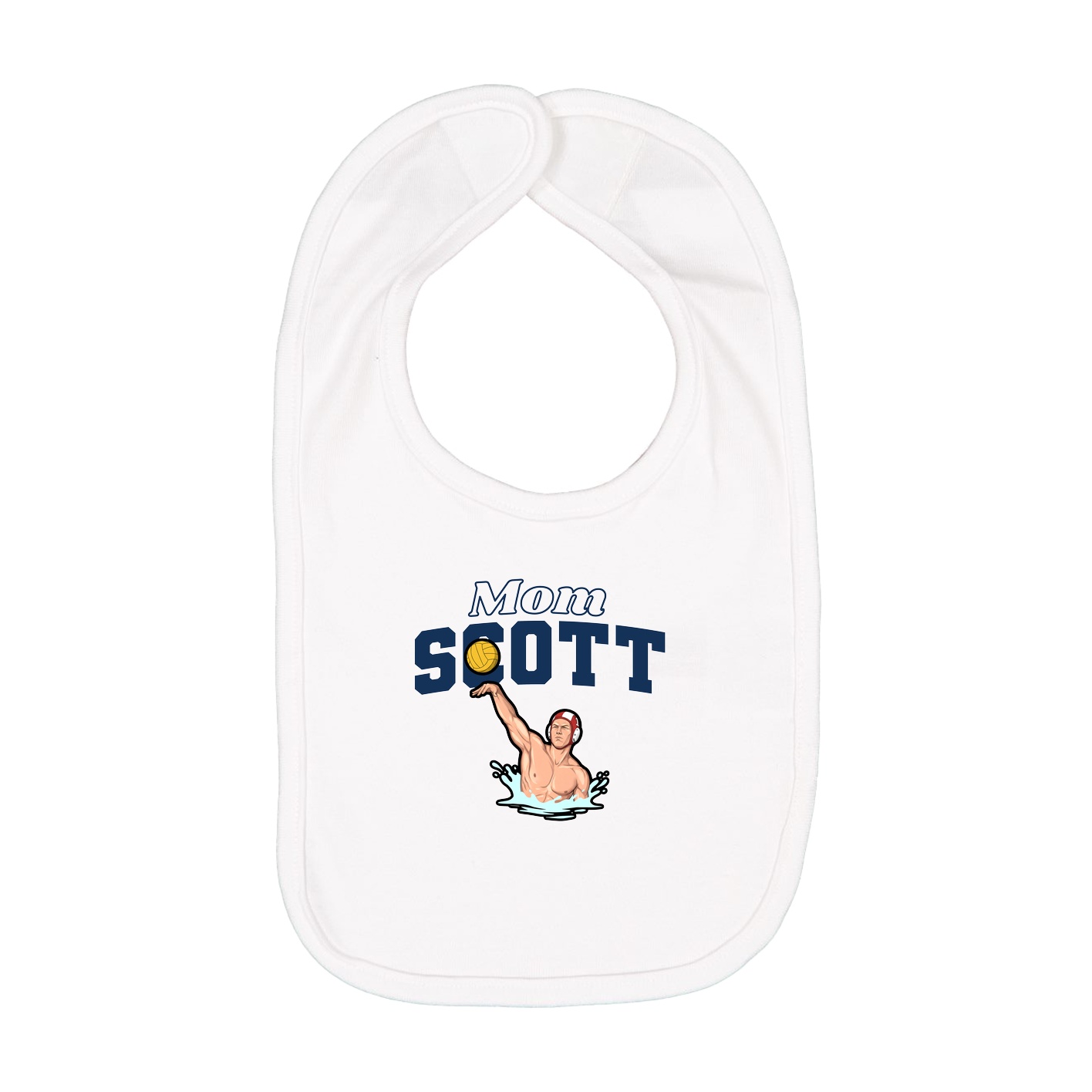 Infant Bib — Mothers Day Block in White