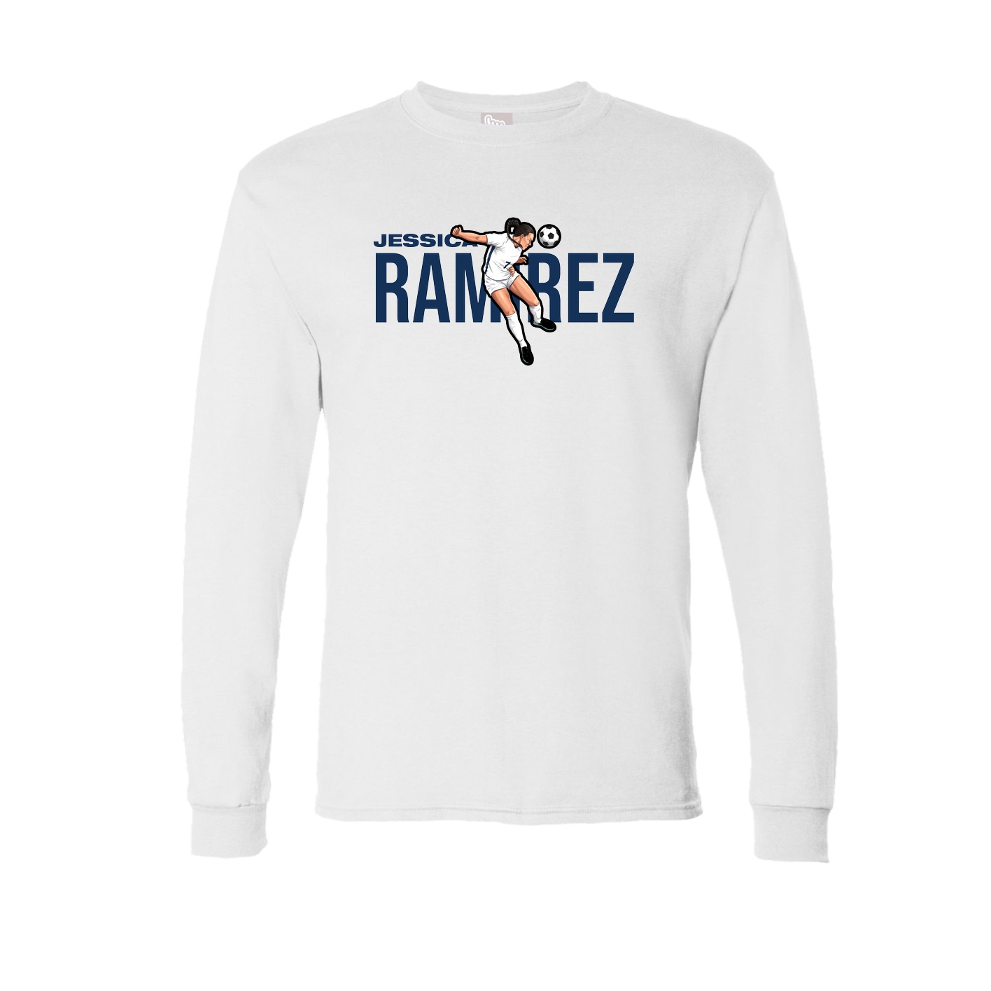 Long Sleeve Tee — Player Name in White
