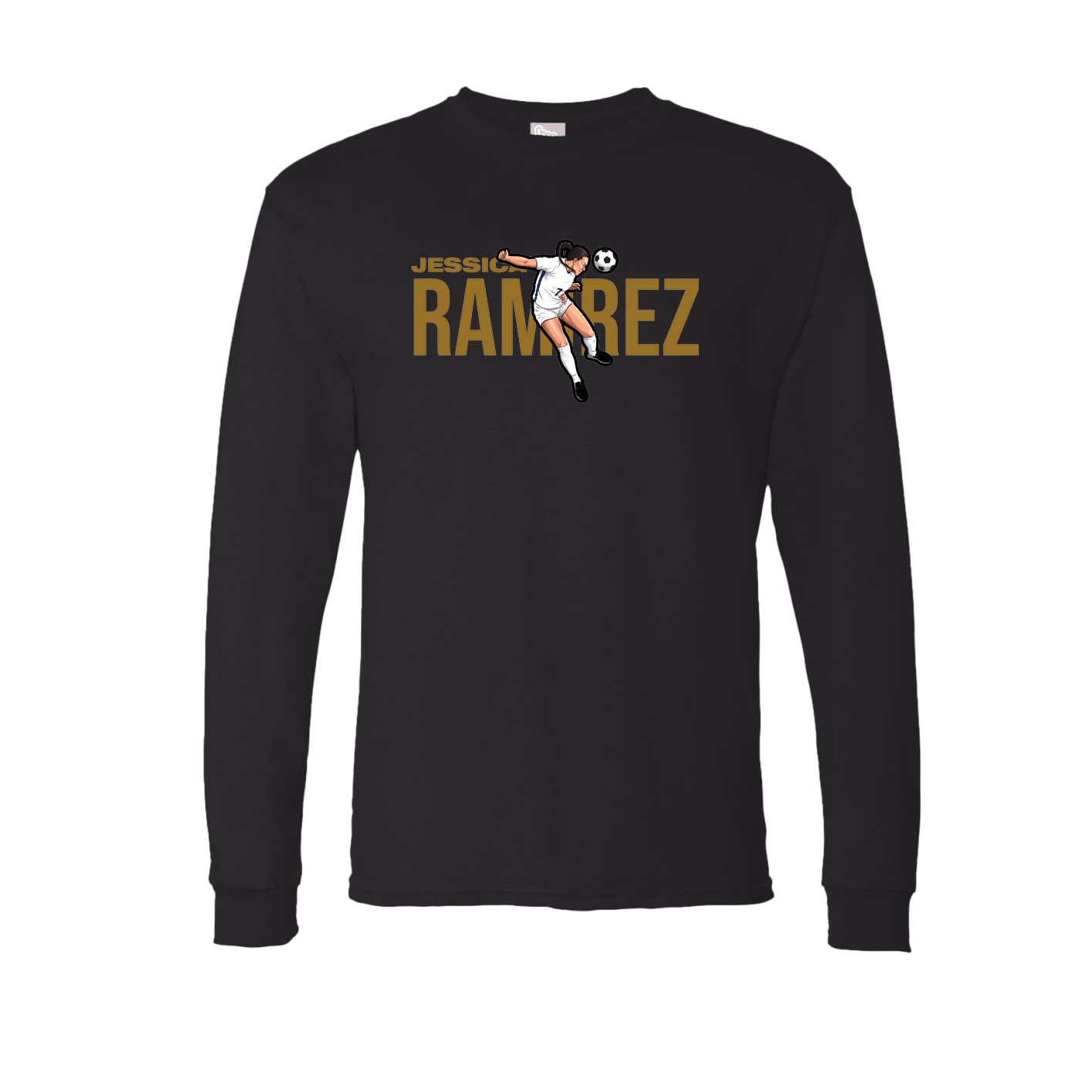Long Sleeve Tee — Player Name in Black