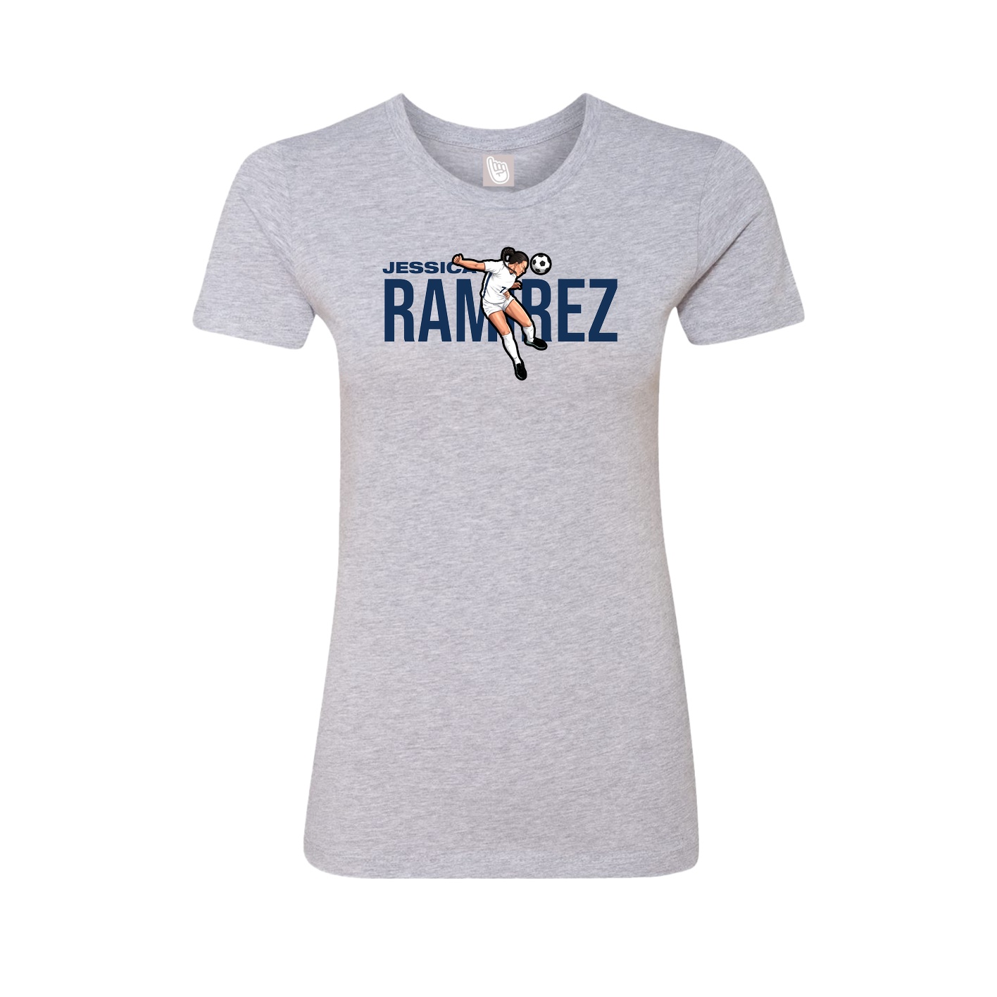 Womens Tee — Player Name in Grey