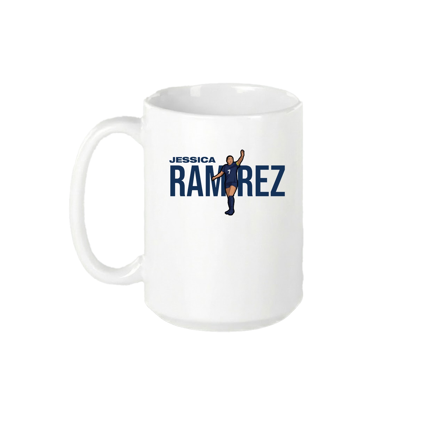 15oz Coffee Mug — Player Name in White
