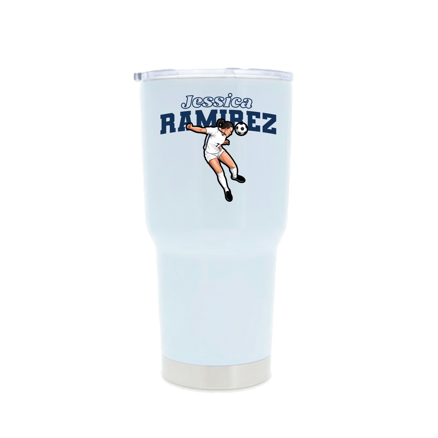 30oz Stainless Steel Tumbler — Name Arch in White