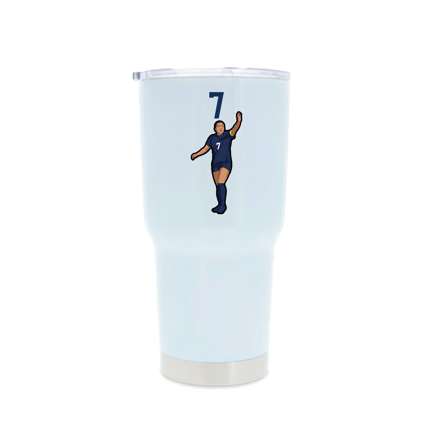 30oz Stainless Steel Tumbler — Number Top in White