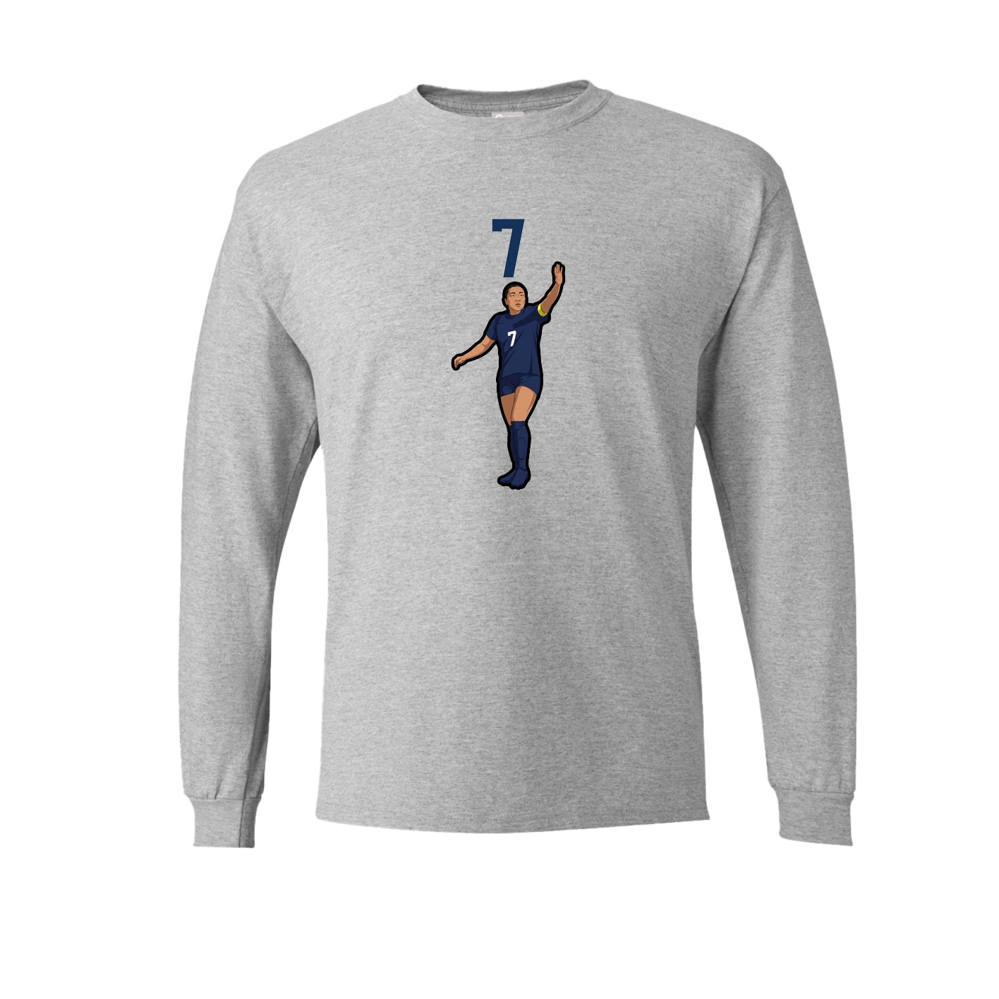 Long Sleeve Tee — Number Top in Grey