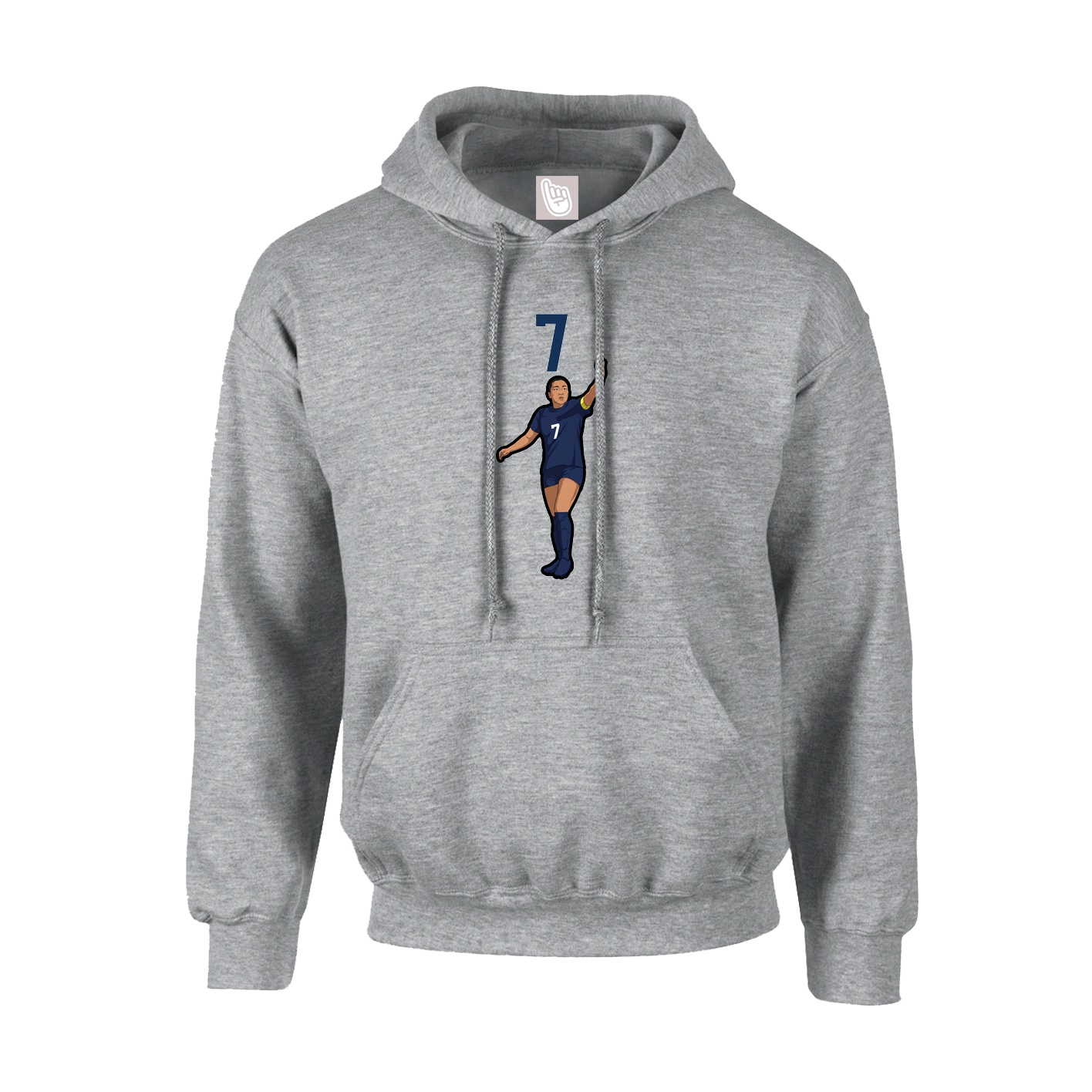 Hoodie — Number Top in Grey