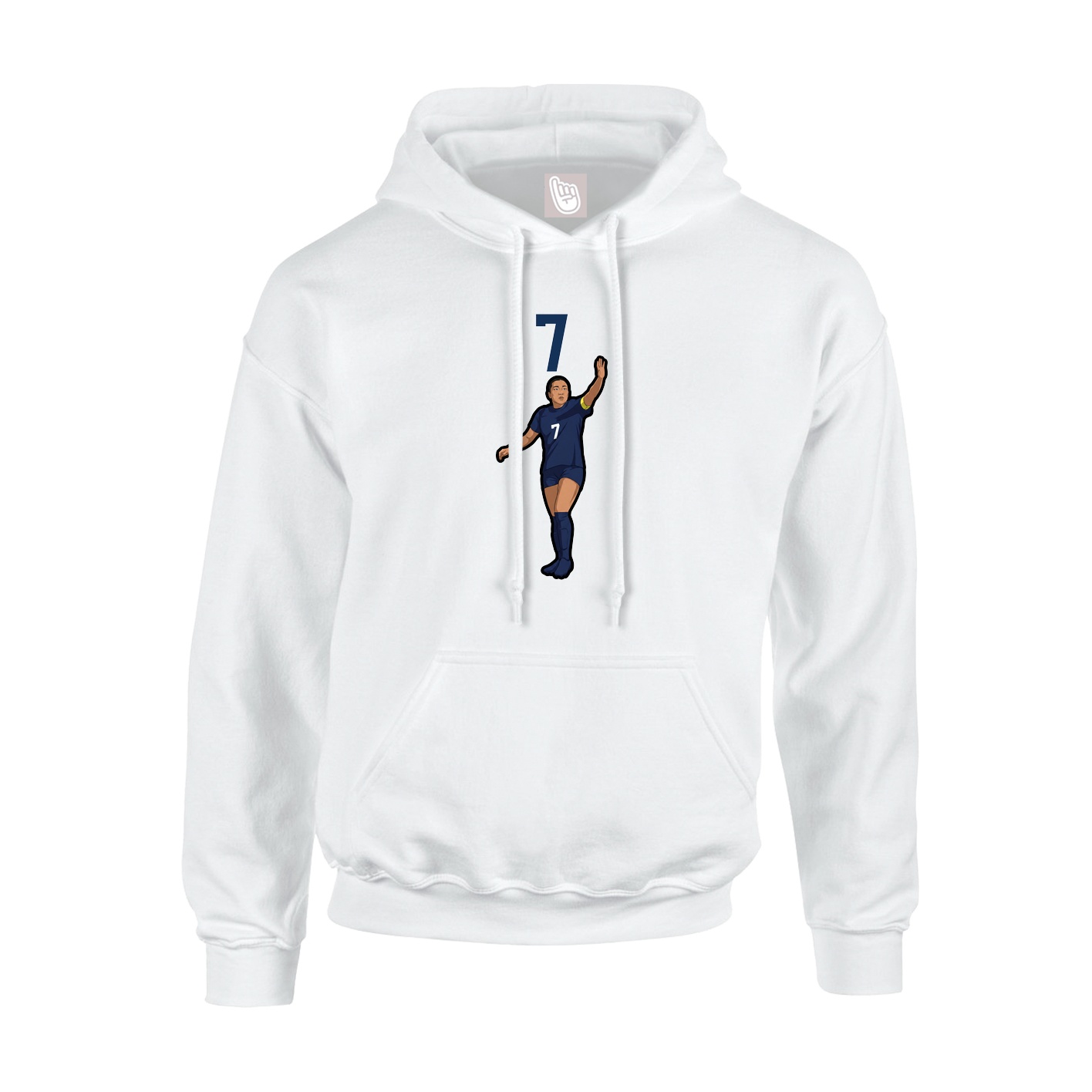 Youth Hoodie — Number Top in White