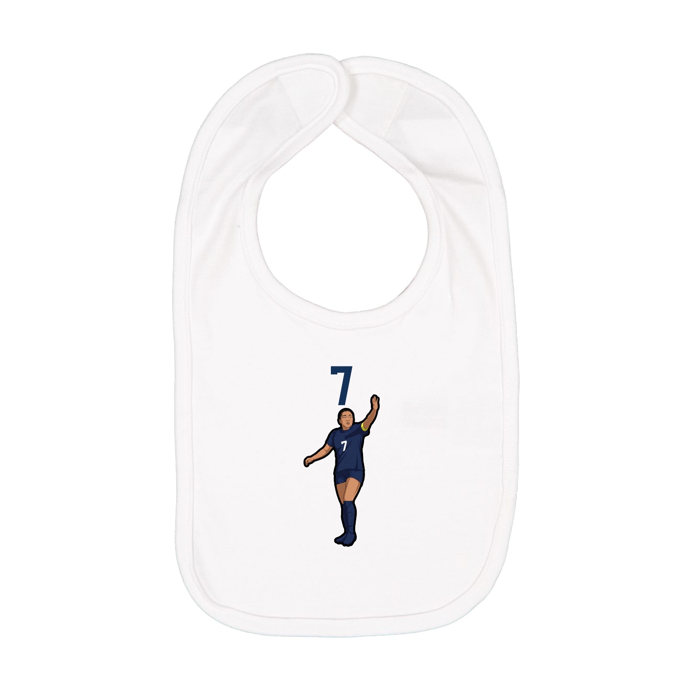 Infant Bib — Number Top in White
