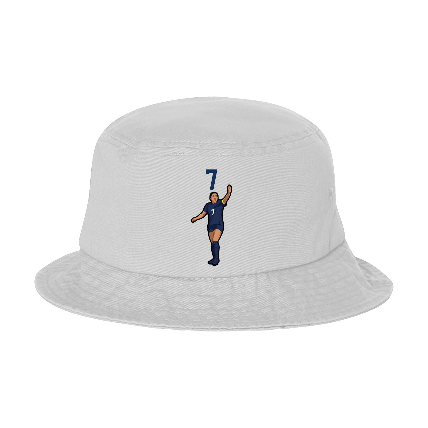 Bucket Cap — Number Top in White