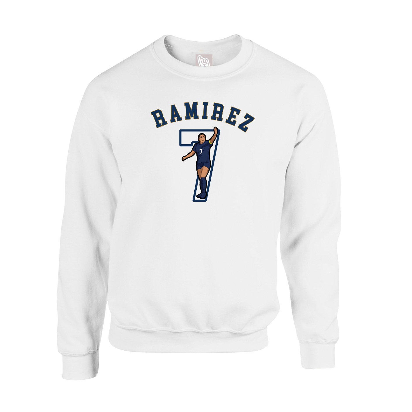 Fleece Crew — Shirsey Arch in White