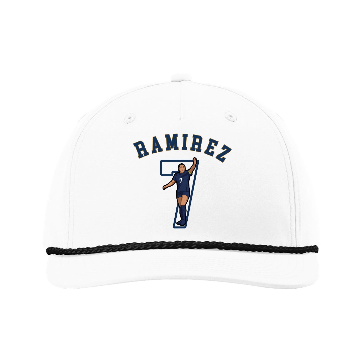 Five-Panel Classic Rope Cap — Shirsey Arch in White