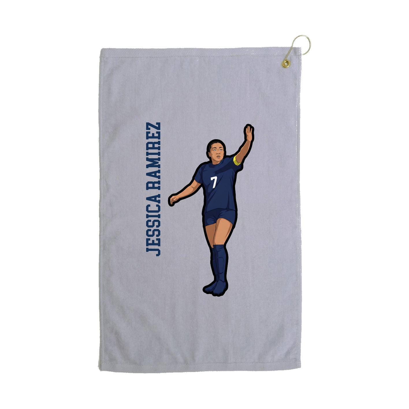 Golf Towel — Name Vertical in Grey