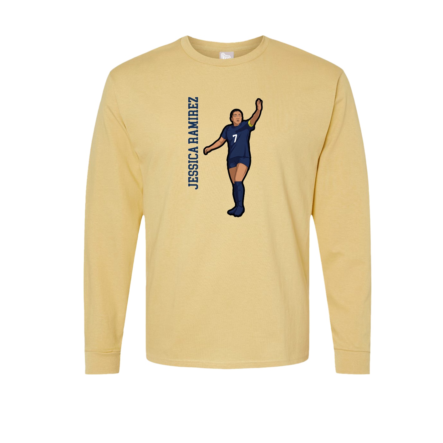 Long Sleeve Tee — Name Vertical in Vegas Gold