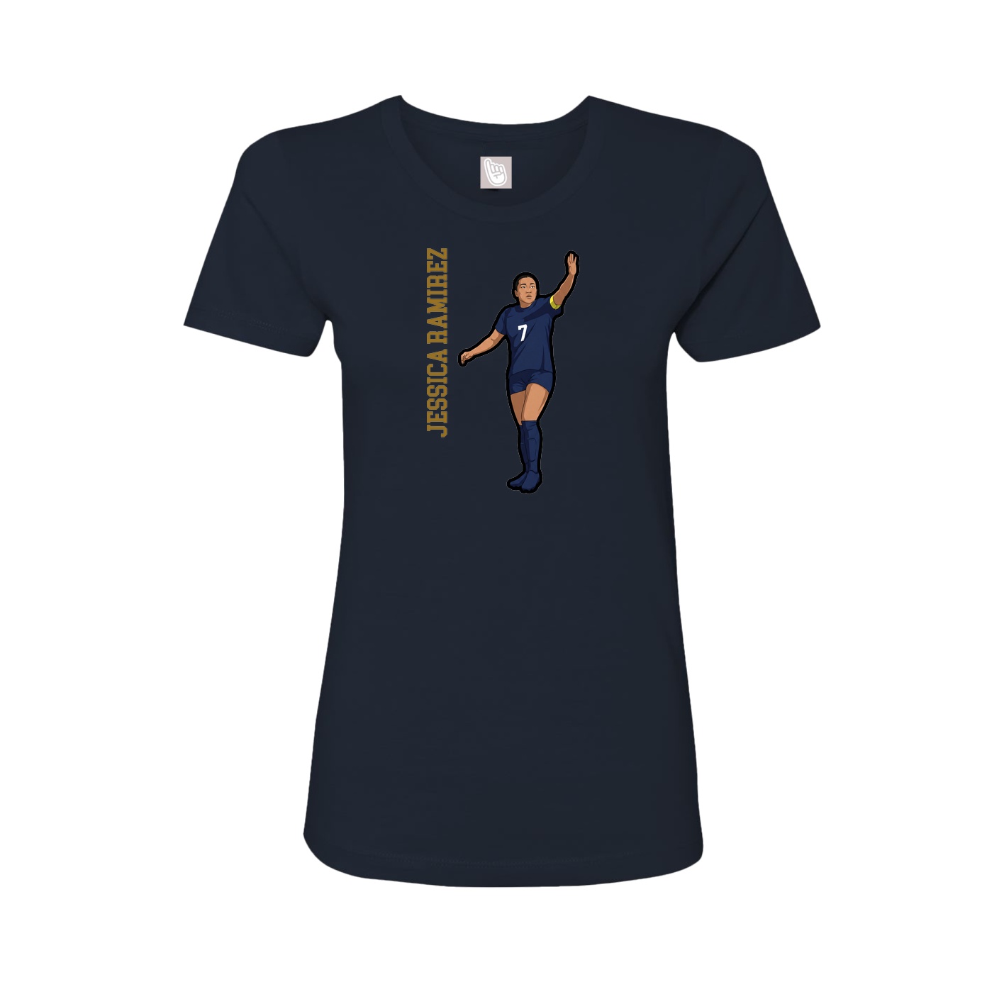 Womens Tee — Name Vertical in Navy