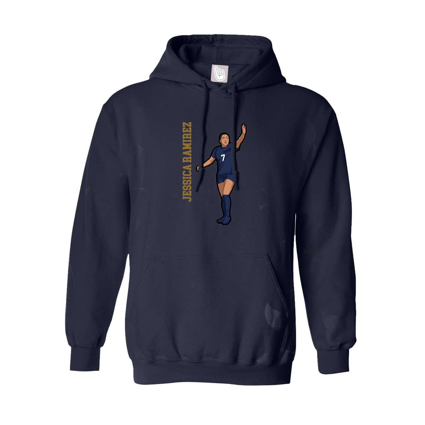 Hoodie — Name Vertical in Navy