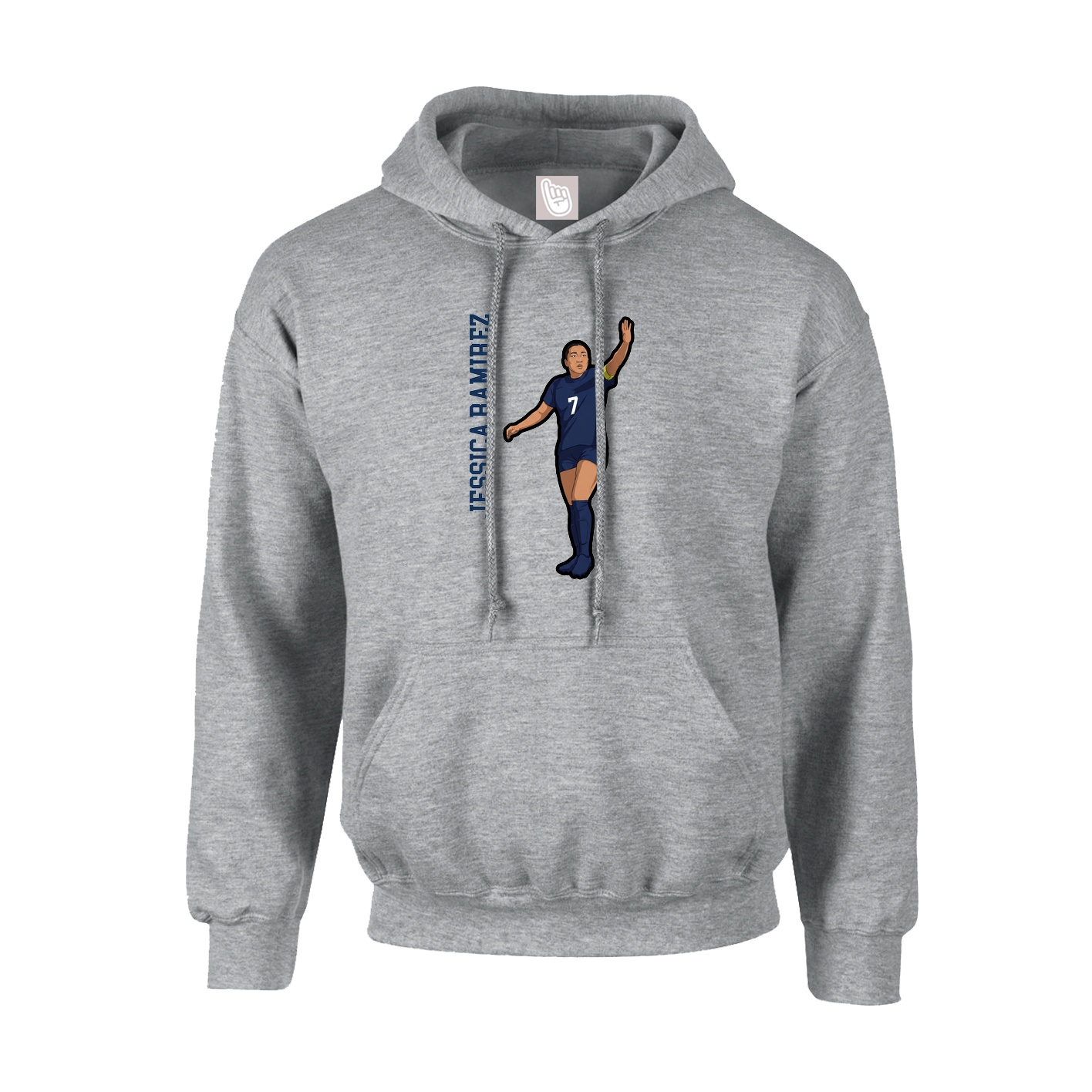 Hoodie — Name Vertical in Grey