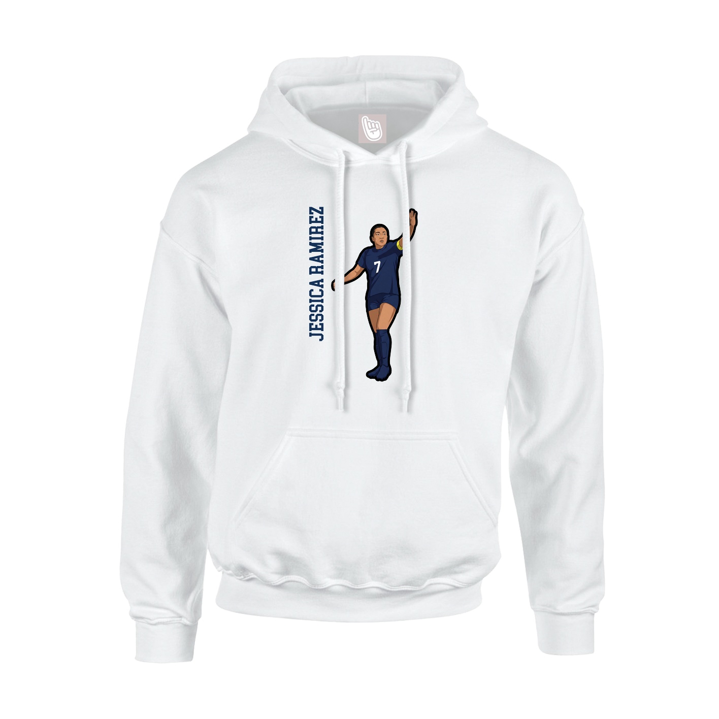 Youth Hoodie — Name Vertical in White