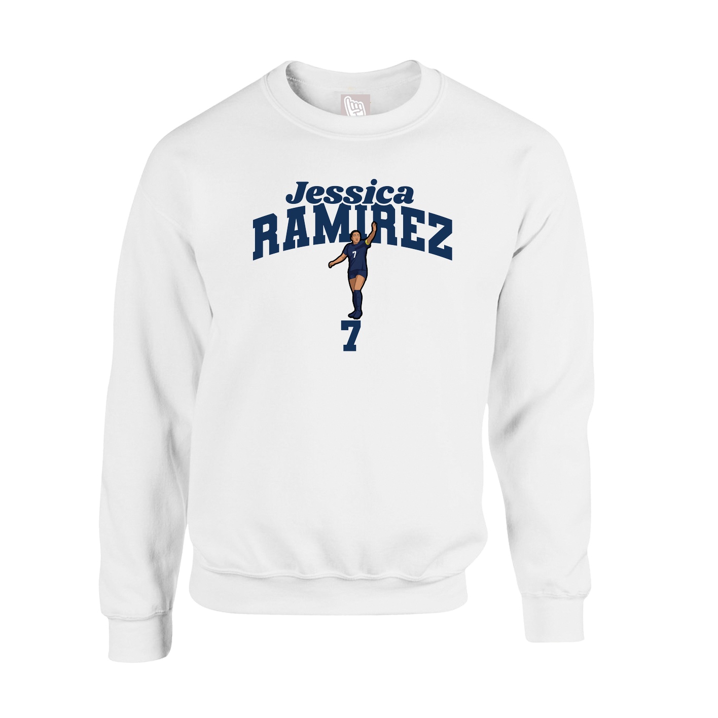 Fleece Crew — Signature Arch in White