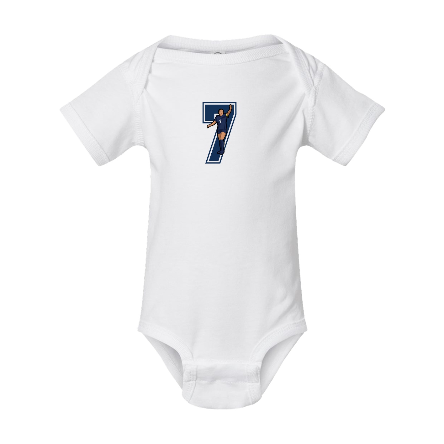 Baby Onesie — Number in White