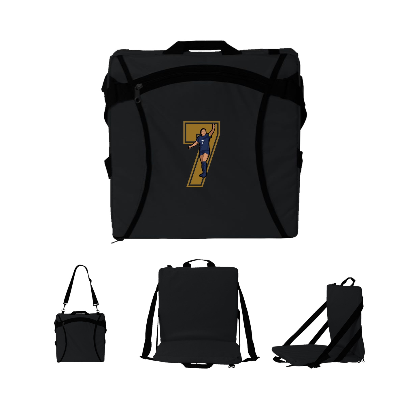 Folding Stadium Seat — Number in Black