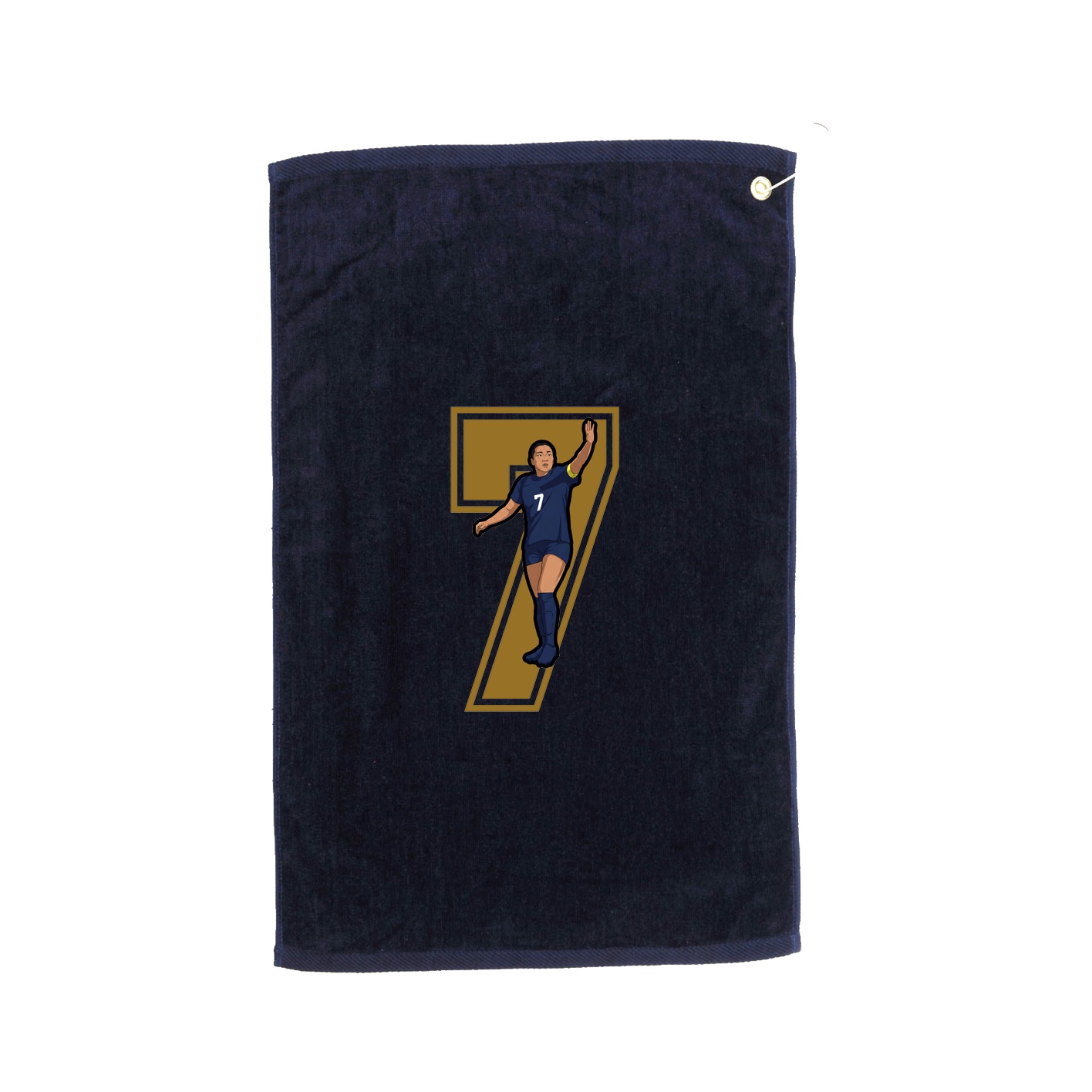 Golf Towel — Number in Navy