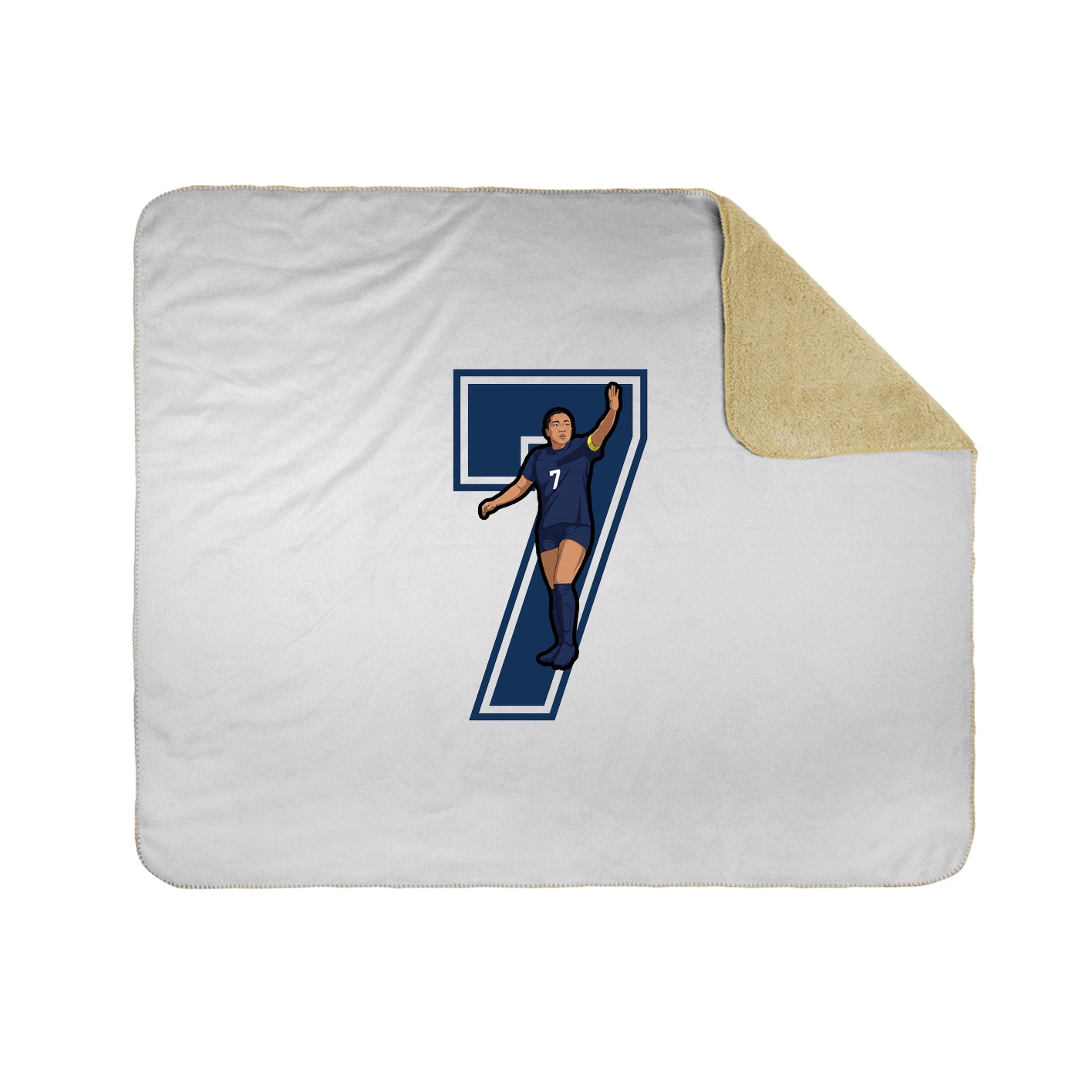 Throw Blanket — Number in White