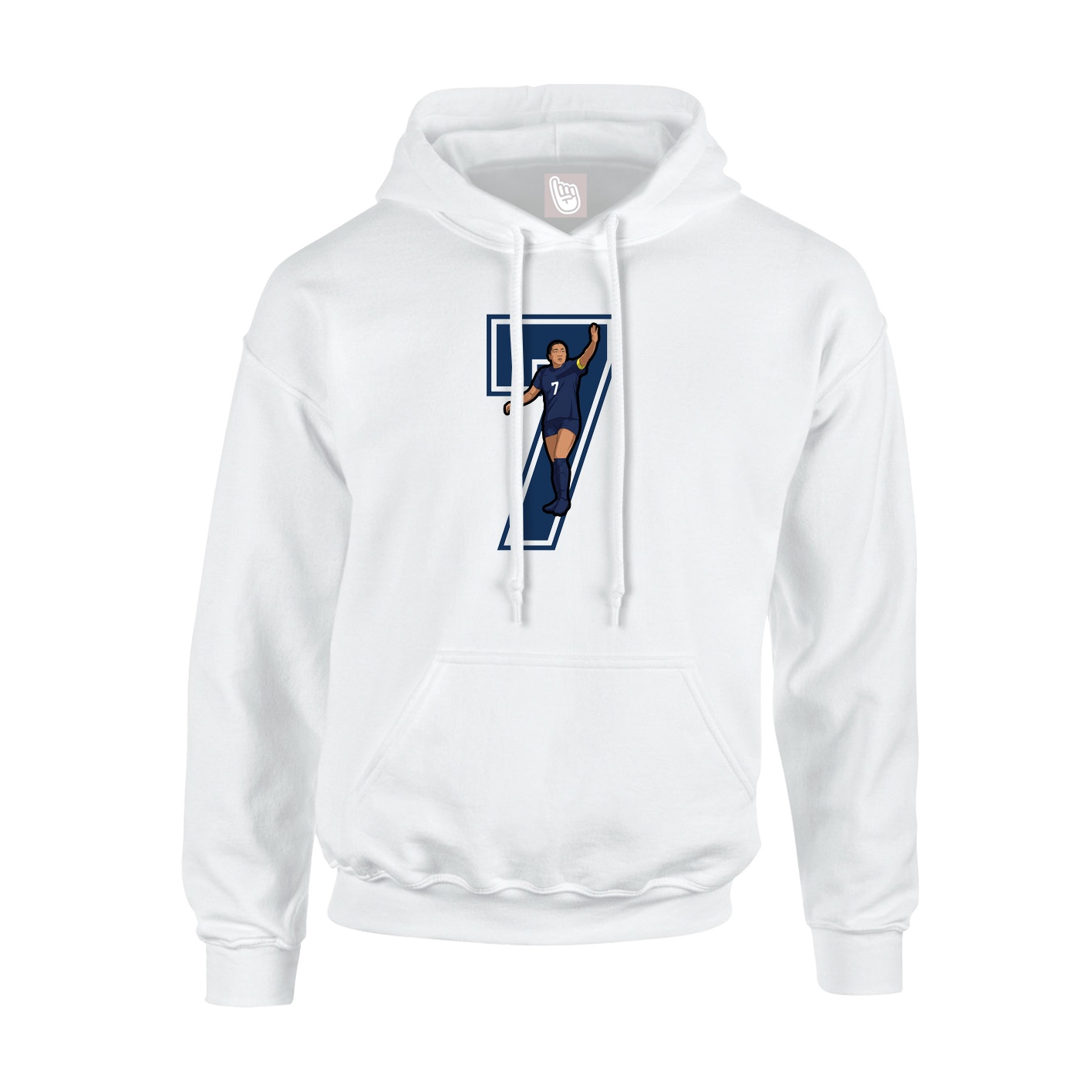 Hoodie — Number in White