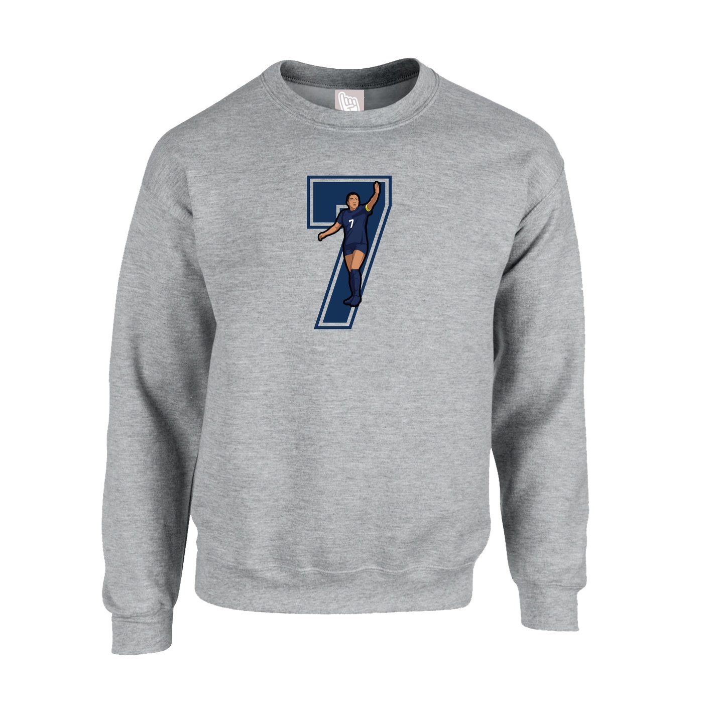 Fleece Crew — Number in Grey