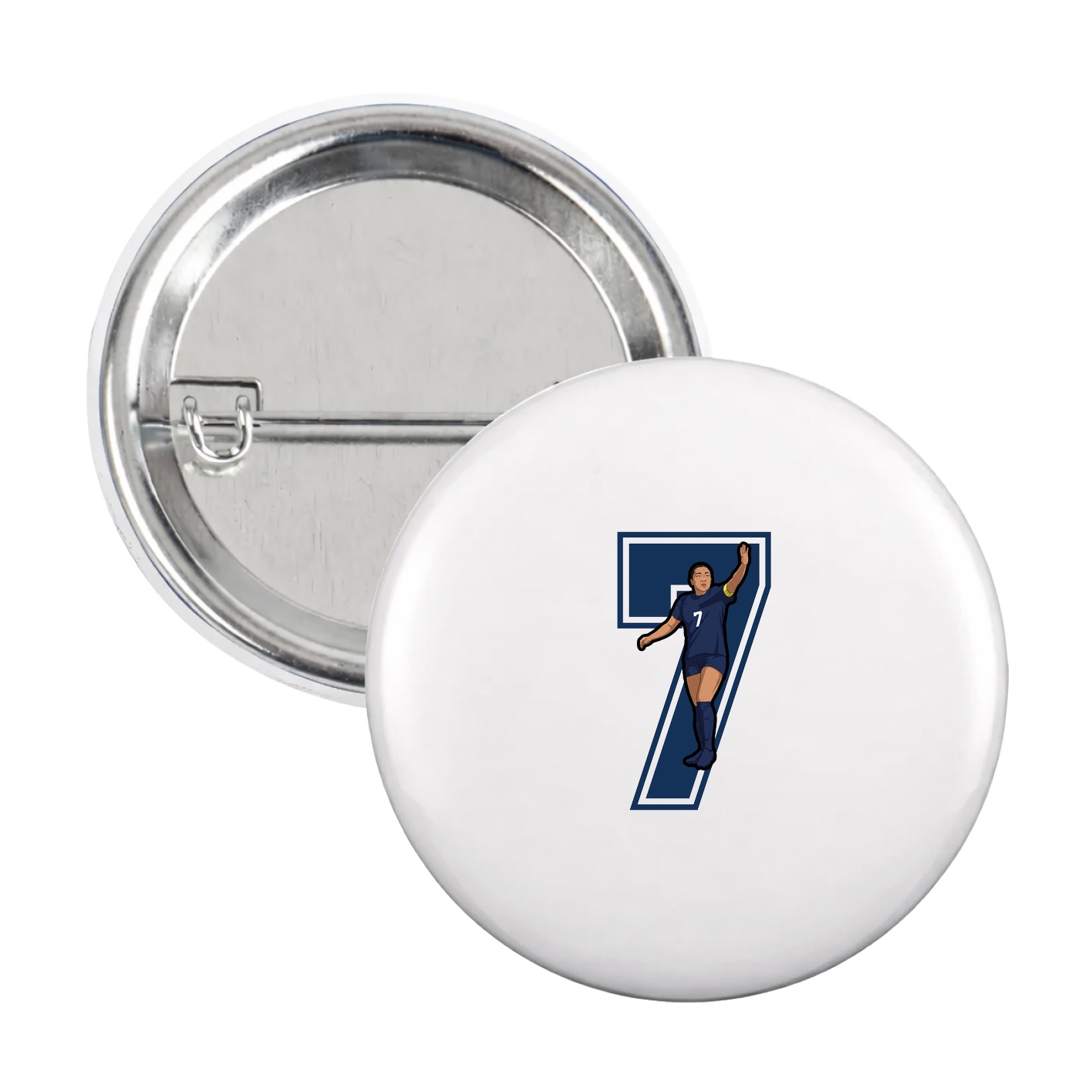 Game Day Button — Number in White