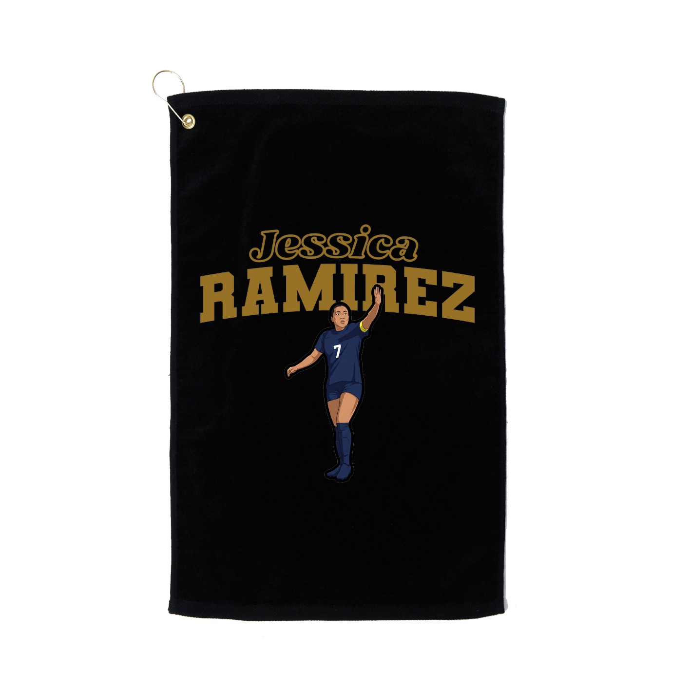 Golf Towel — Name Arch in Black