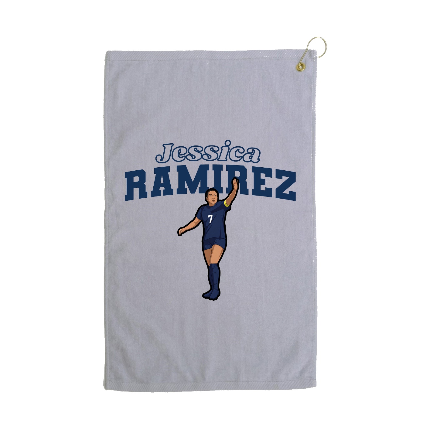 Golf Towel — Name Arch in Grey