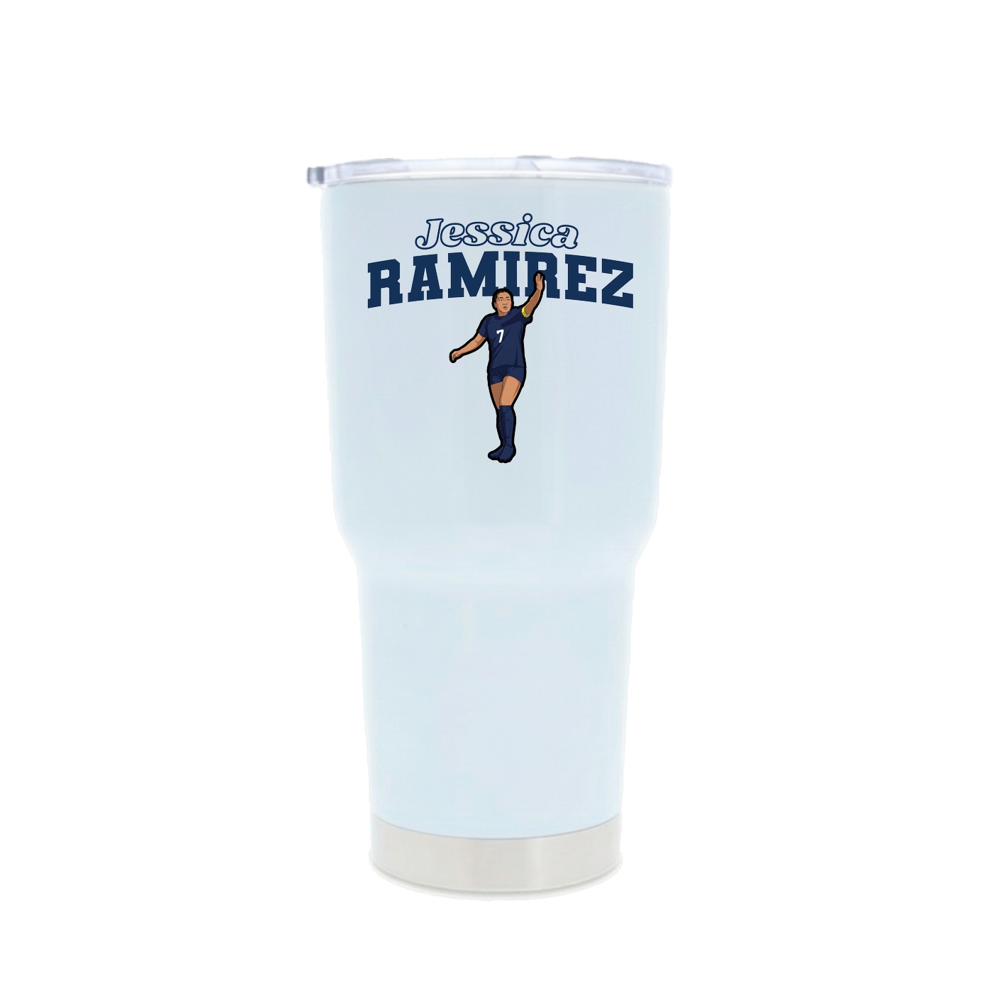 30oz Stainless Steel Tumbler — Name Arch in White
