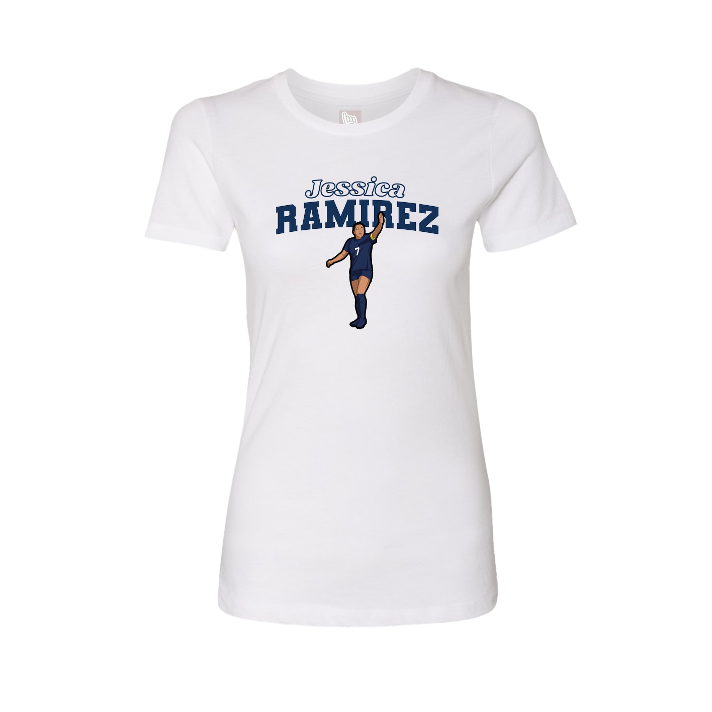Womens Tee — Name Arch in White