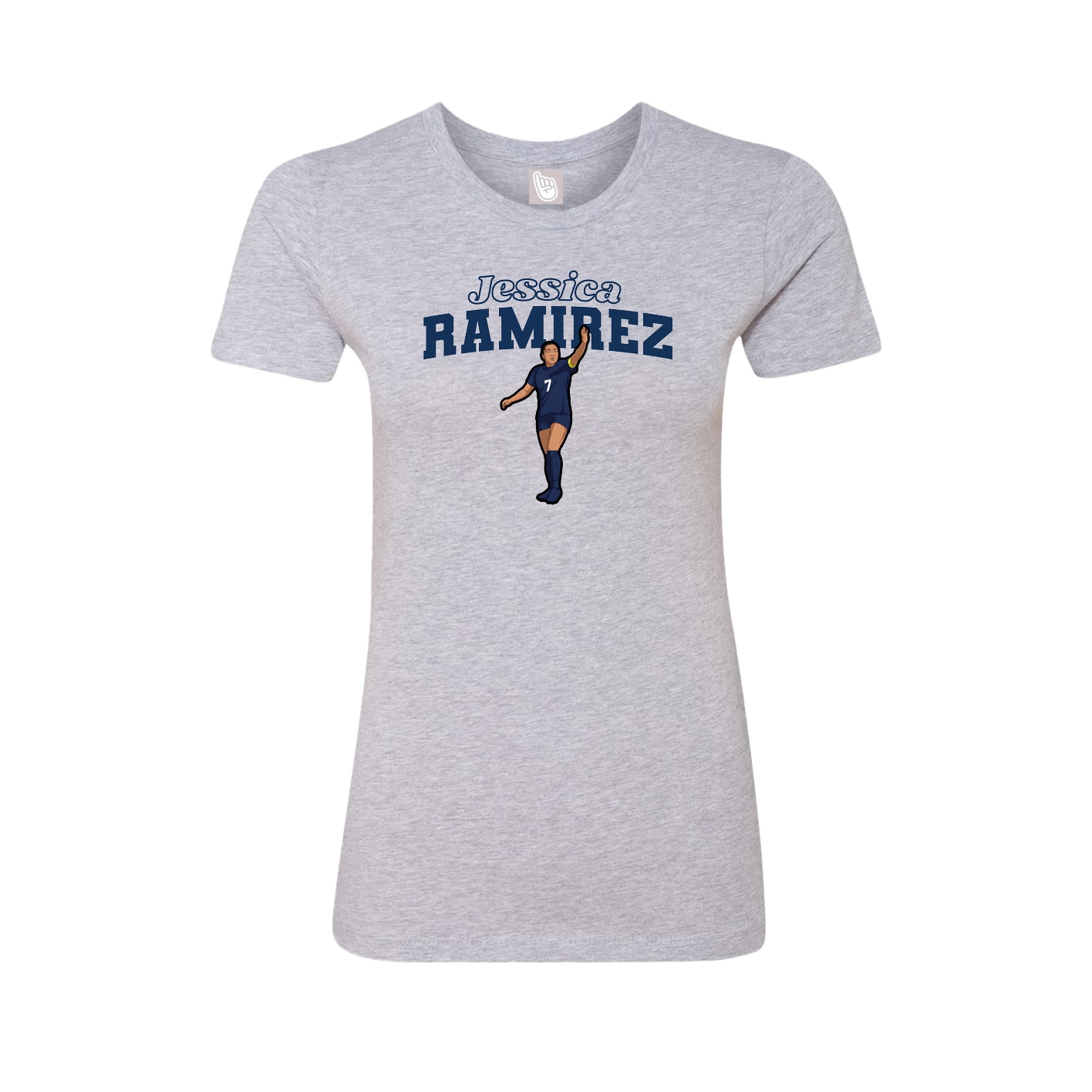 Womens Tee — Name Arch in Grey