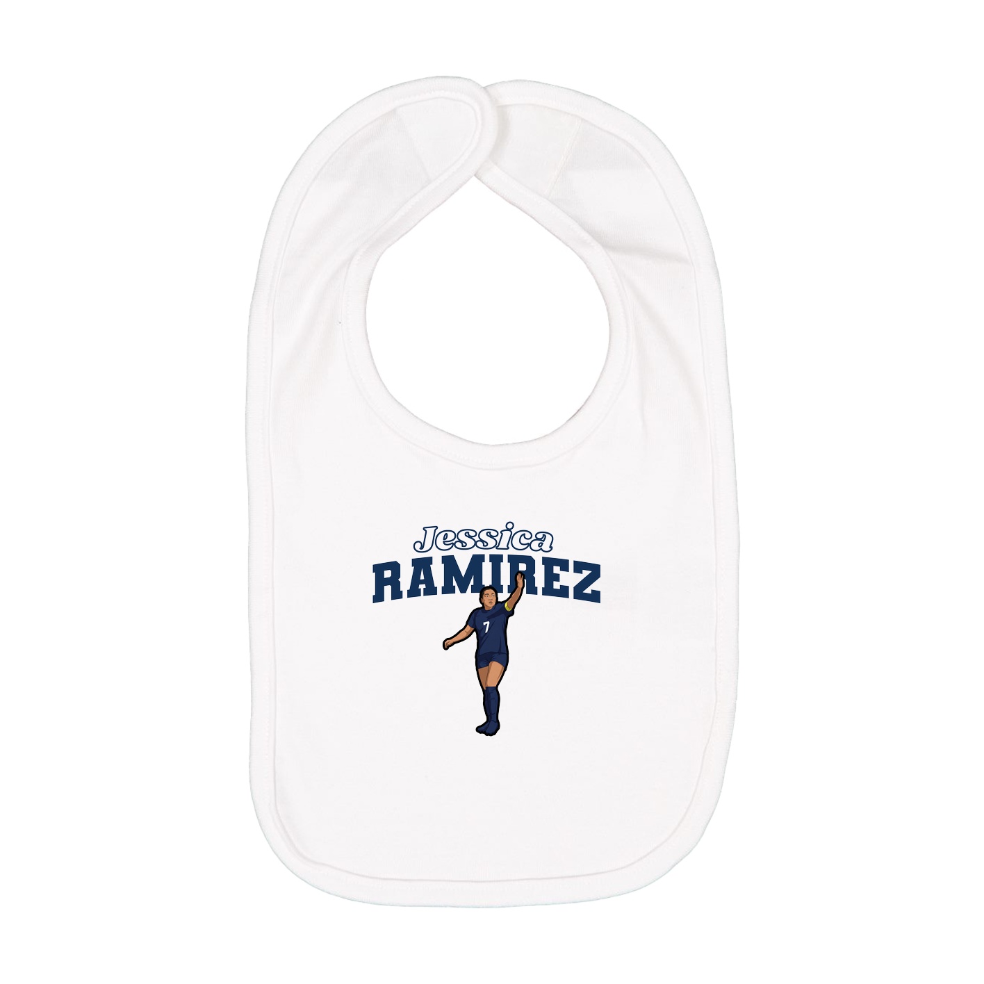 Infant Bib — Name Arch in White