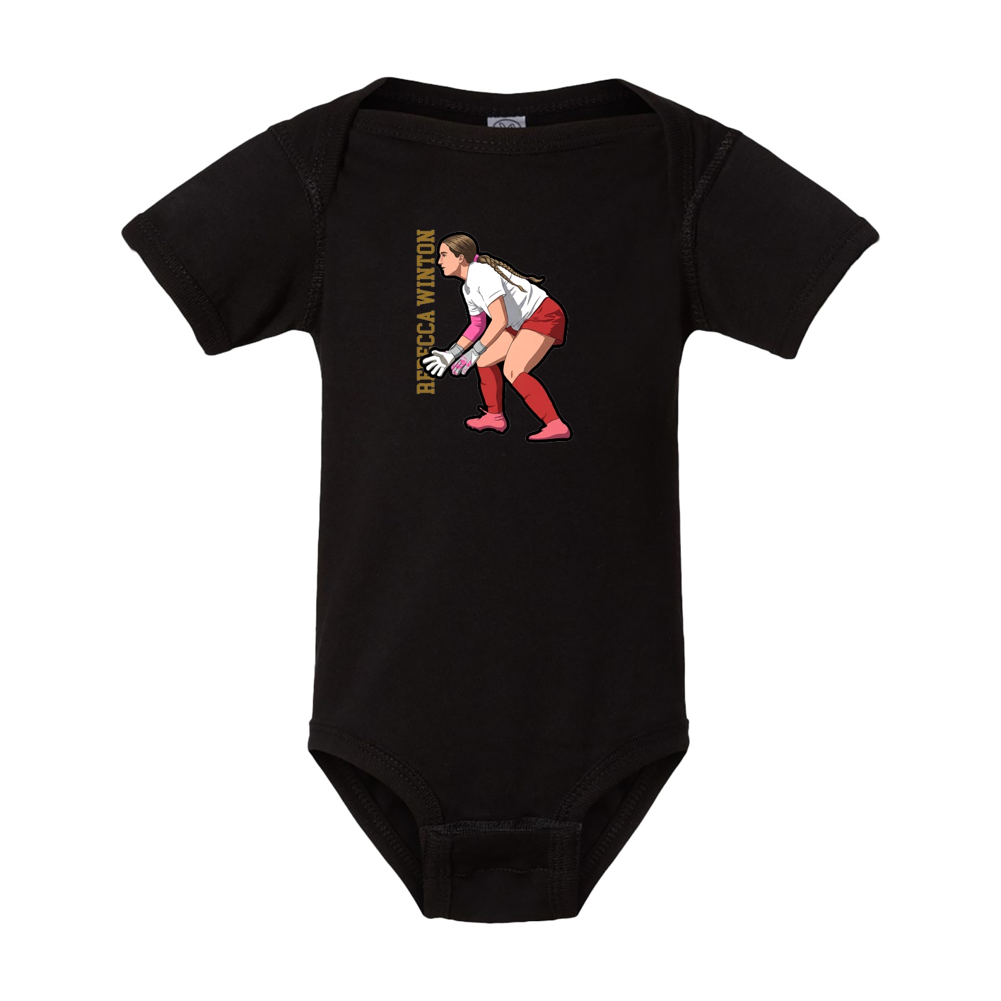 Baby Onesie — Name Vertical in Black