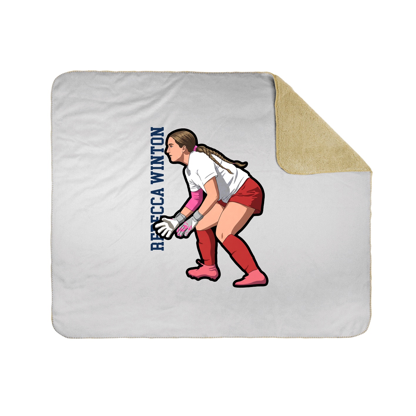 Throw Blanket — Name Vertical in White
