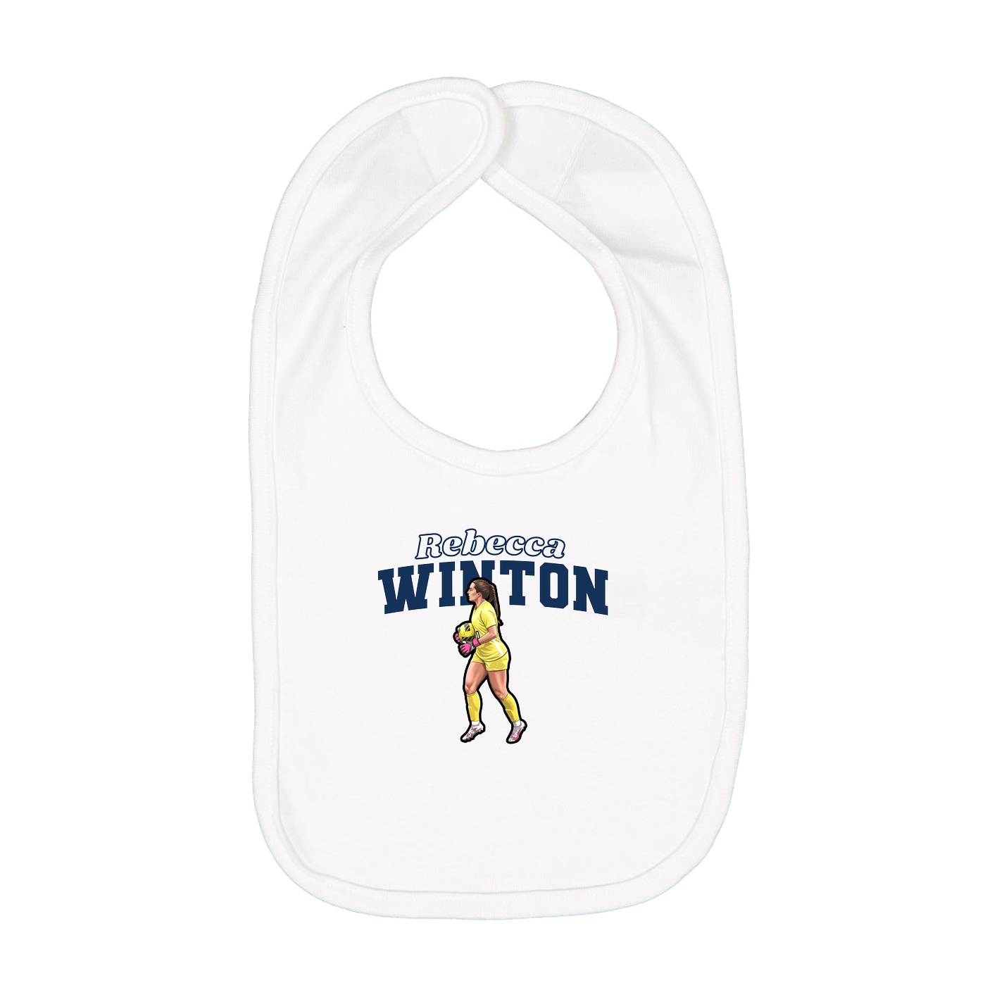 Infant Bib — Name Arch in White