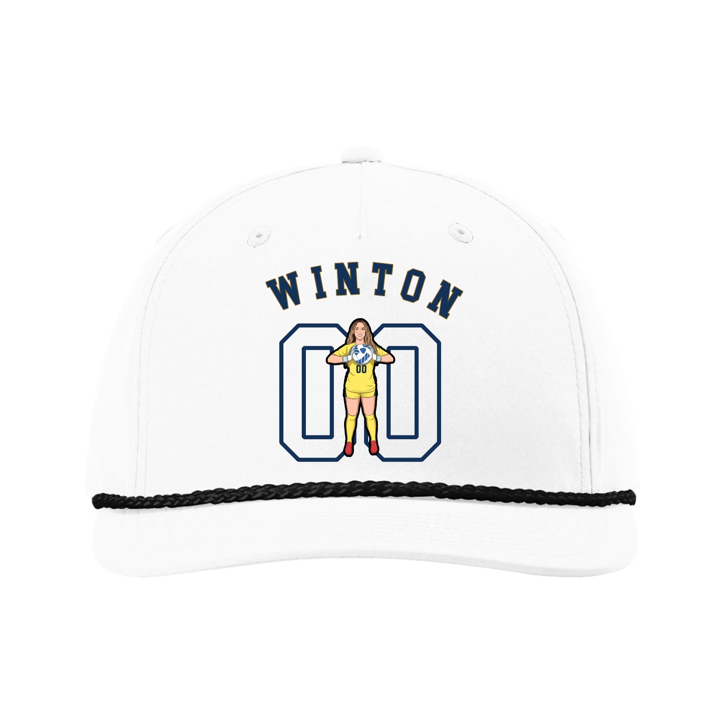 Five-Panel Classic Rope Cap — Shirsey Arch in White