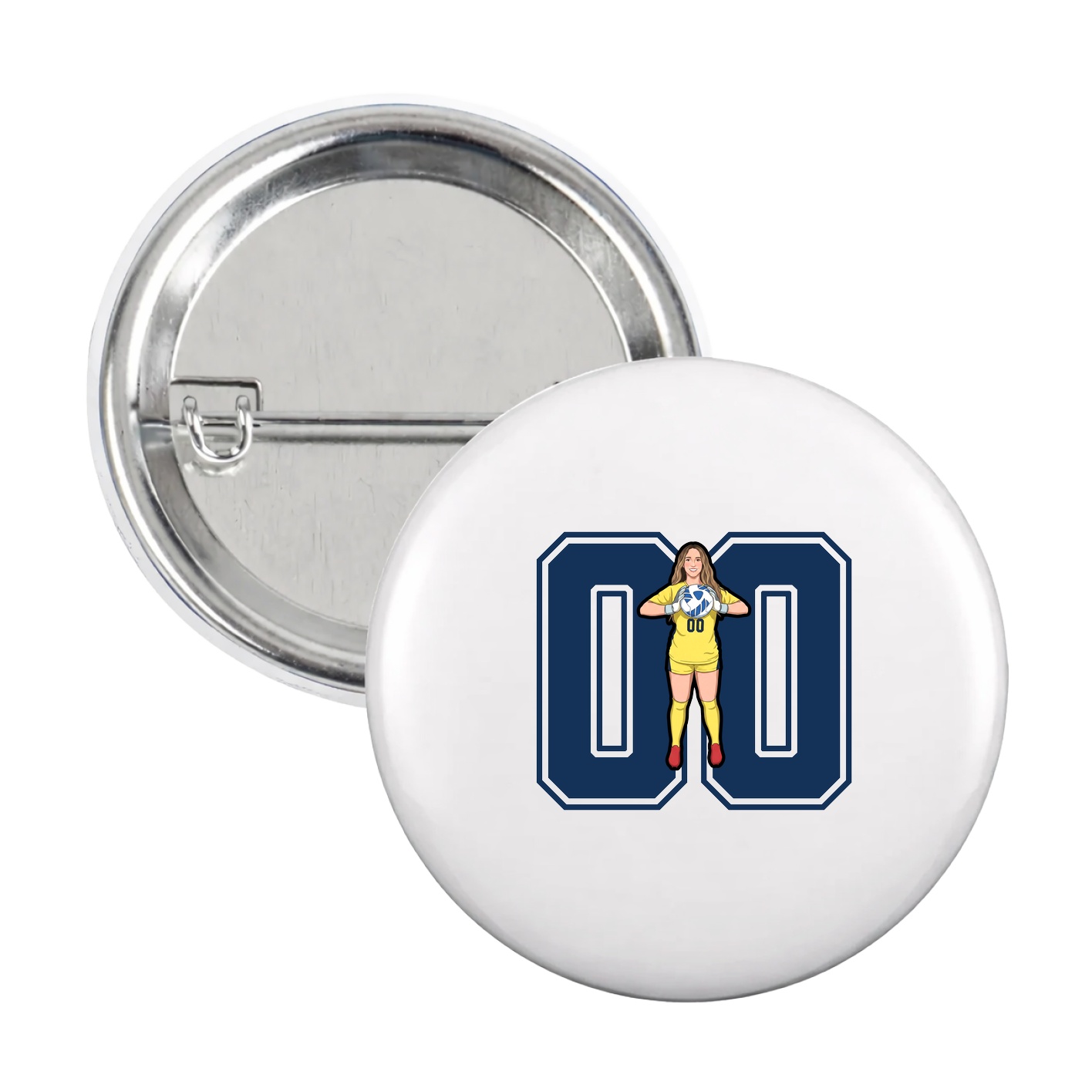 Game Day Button — Number in White