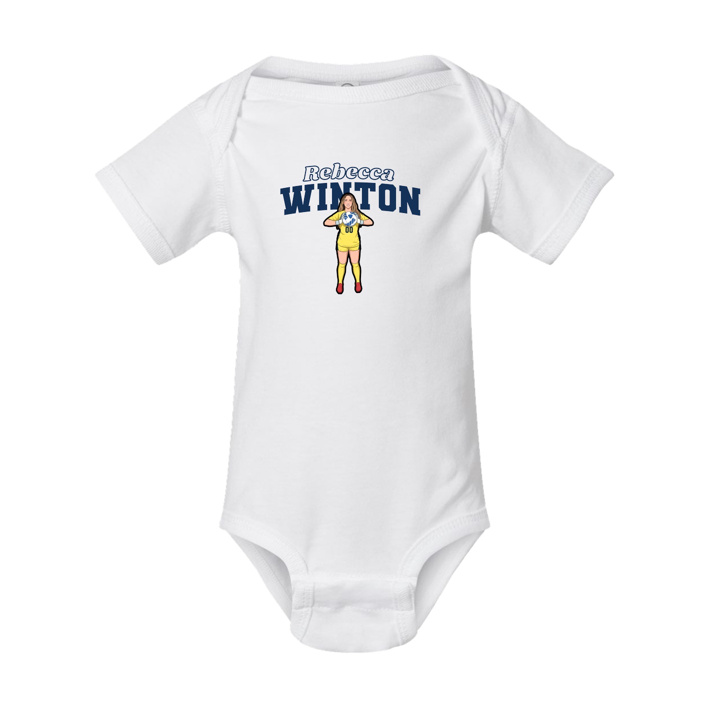 Baby Onesie — Name Arch in White