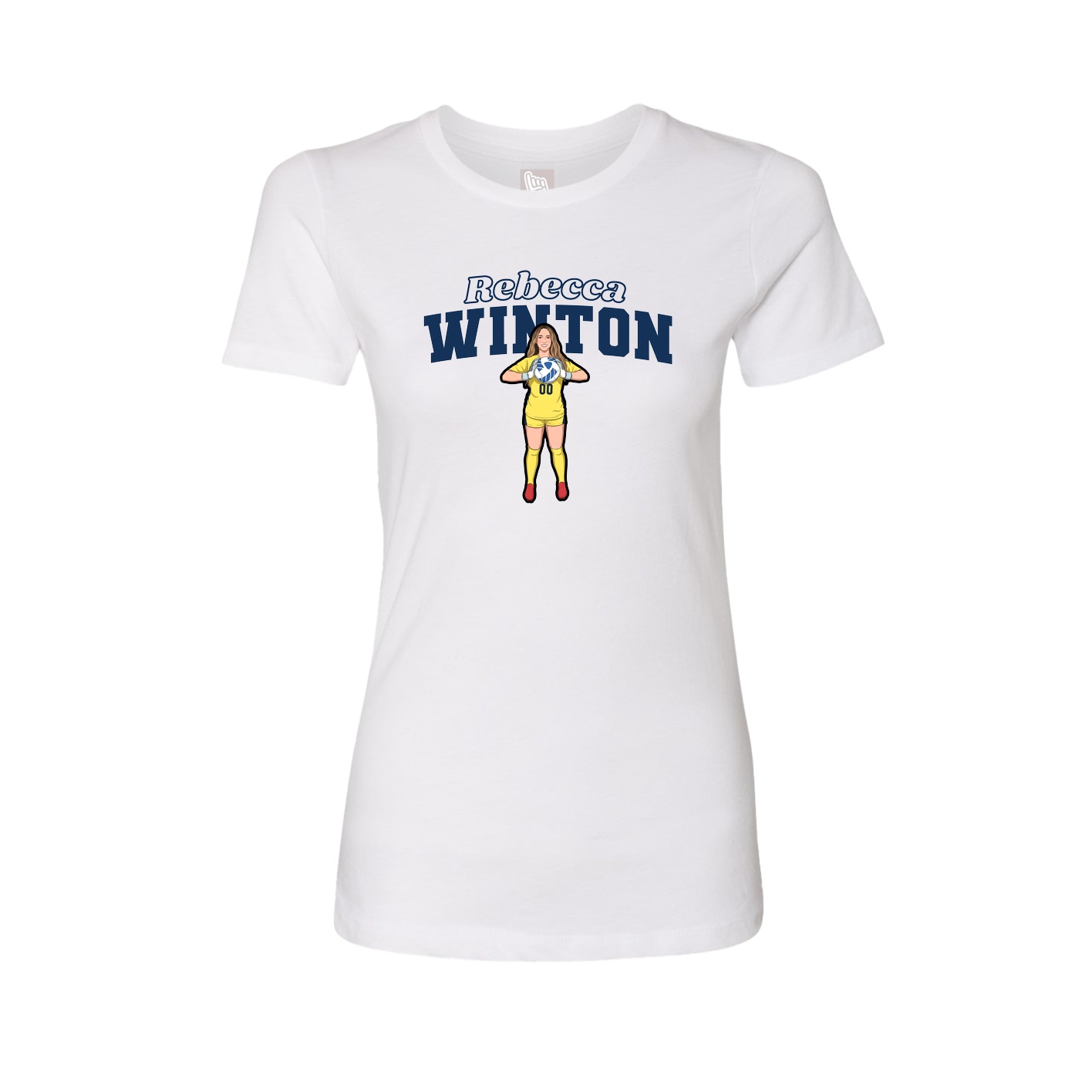 Fitted Women's Tee — Name Arch in White