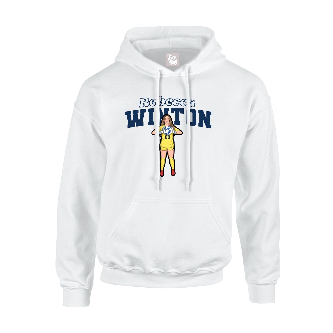 Youth Hoodie — Name Arch in White