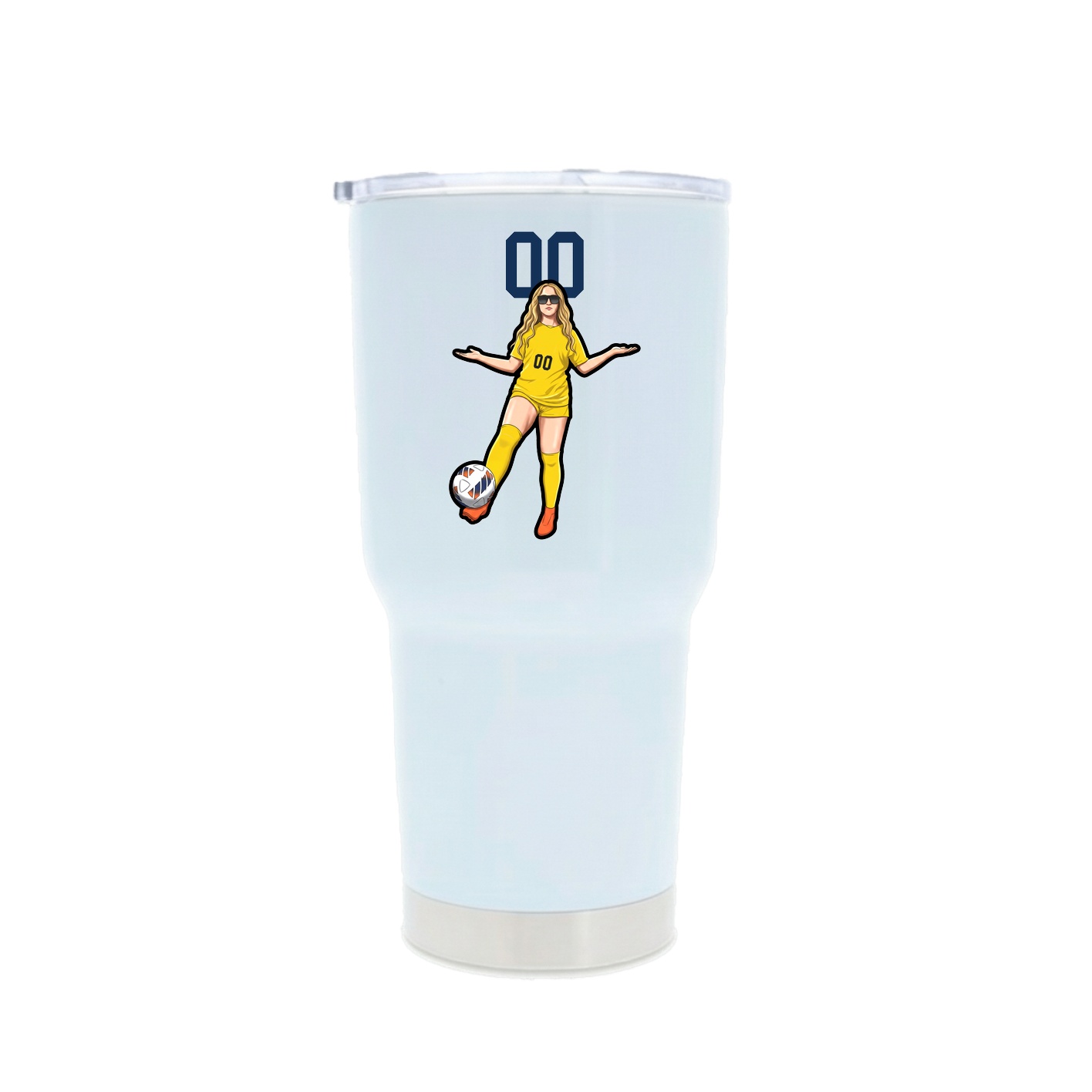 30oz Stainless Steel Tumbler — Number Top in White