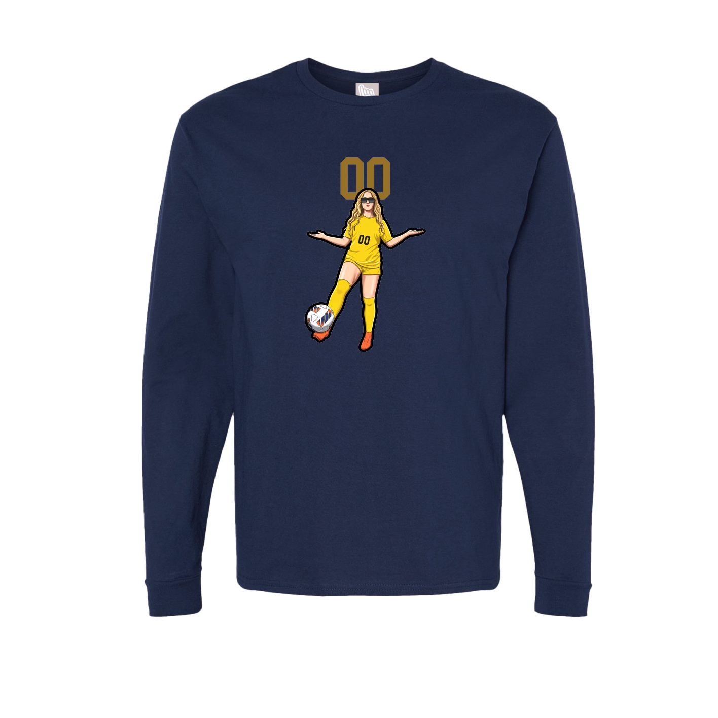 Long Sleeve Tee — Number Top in Navy