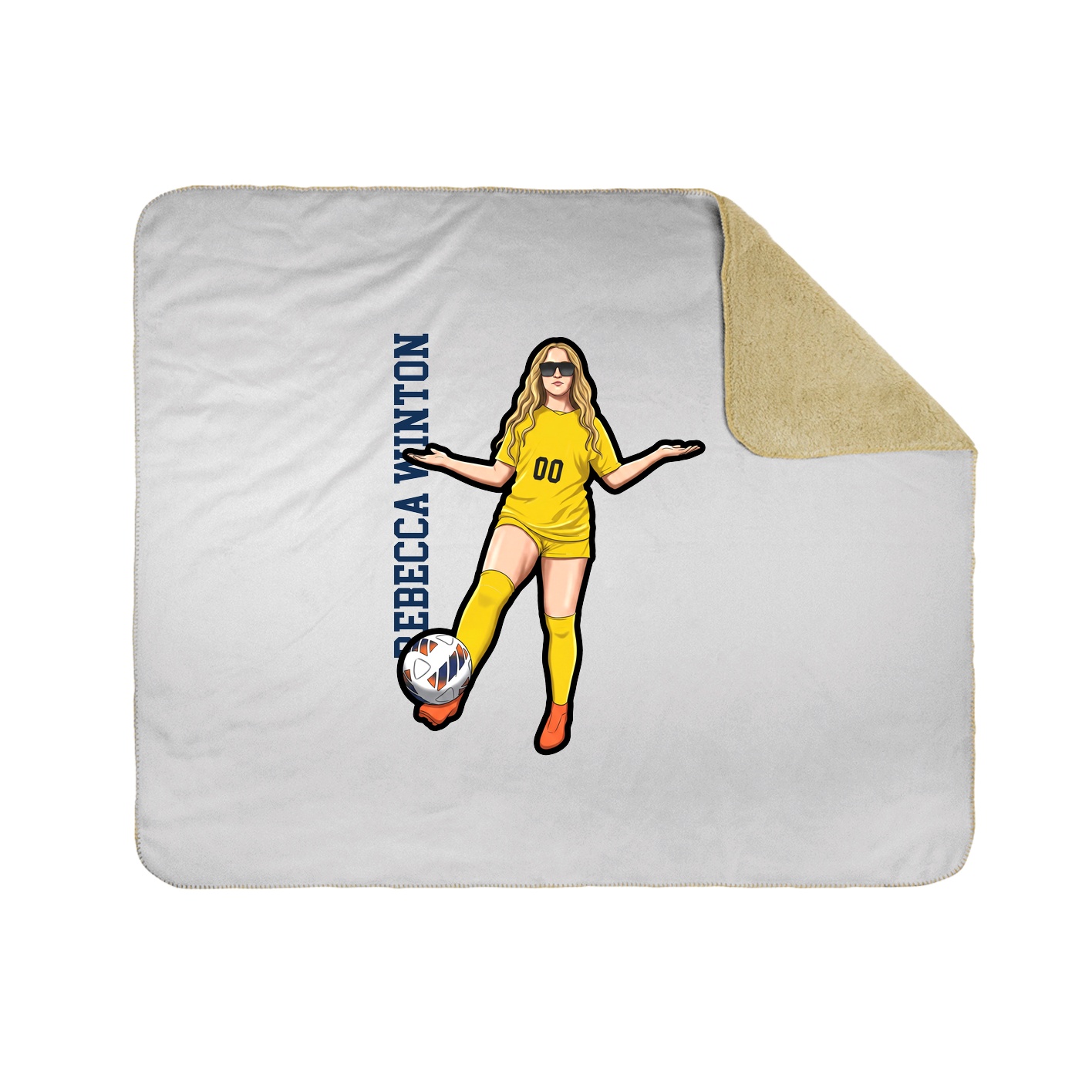 Throw Blanket — Name Vertical in White
