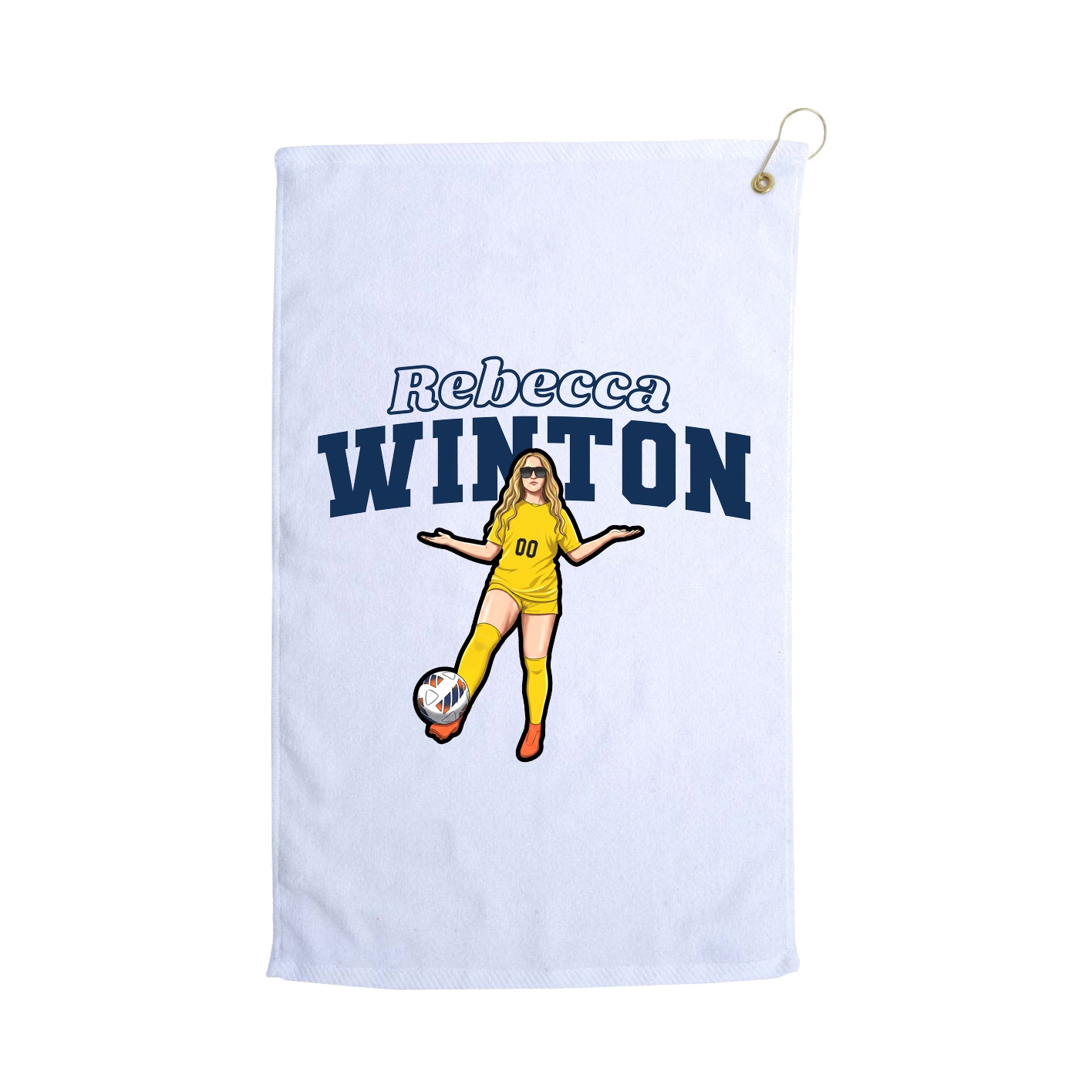 Golf Towel — Name Arch in White