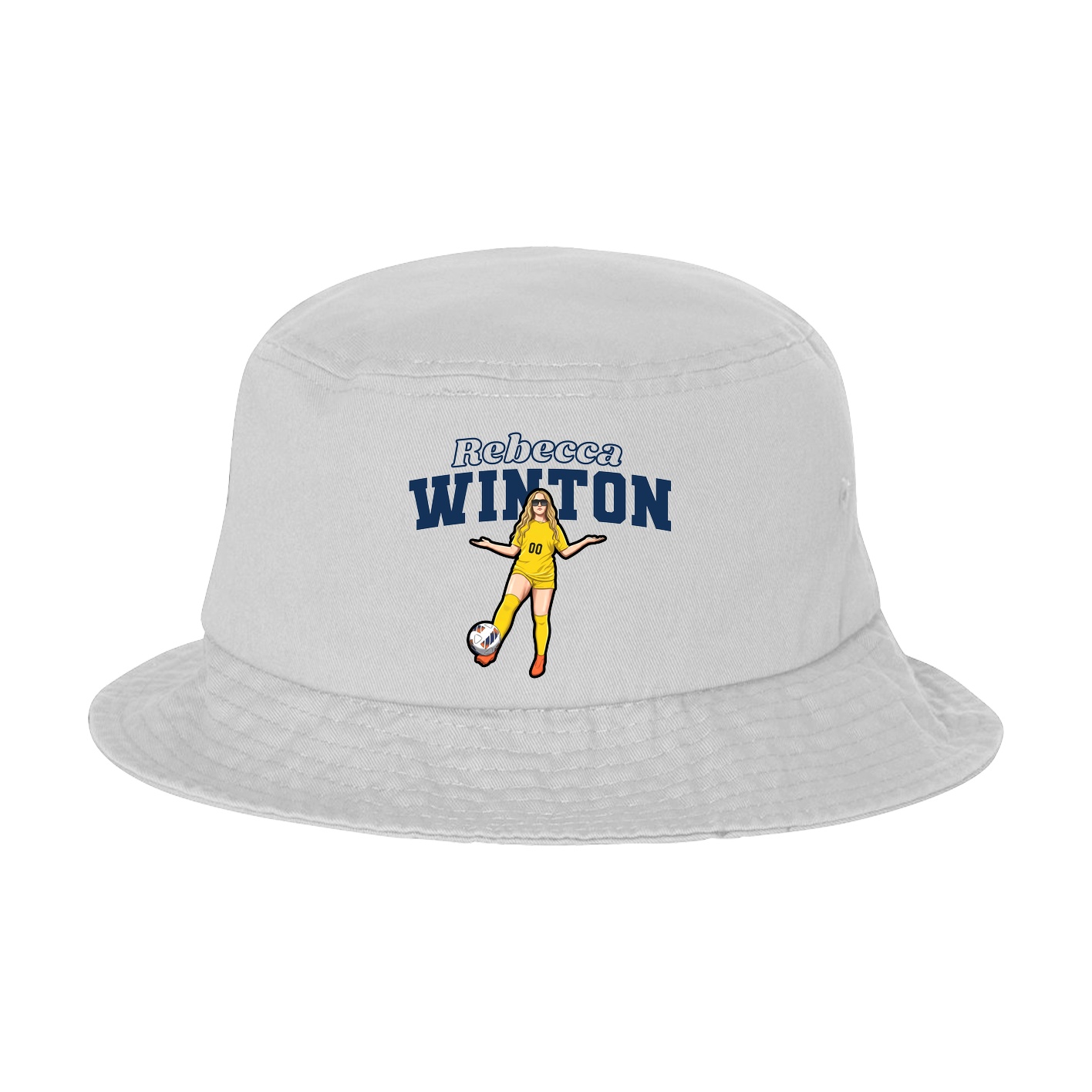 Bucket Cap — Name Arch in White
